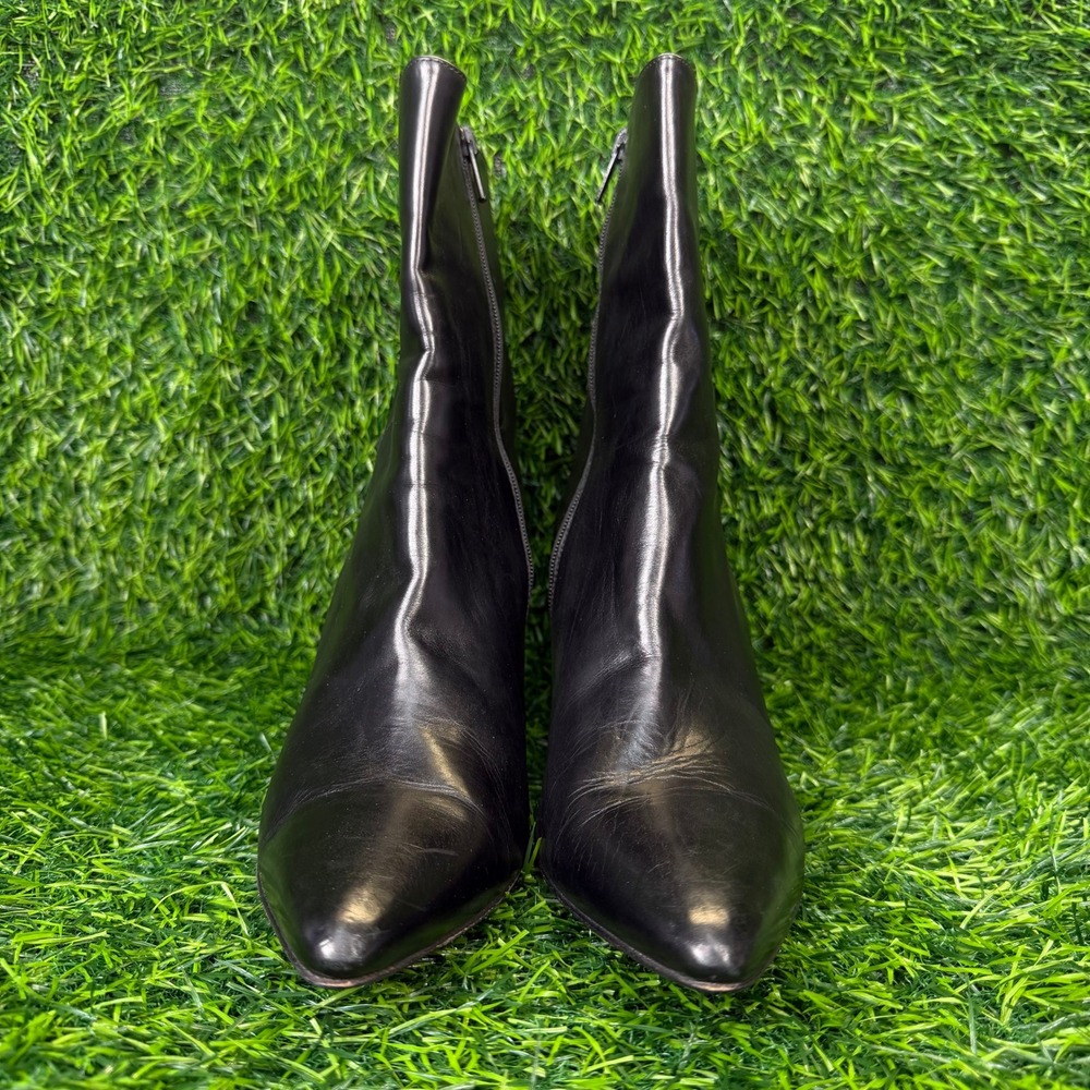 Cole Haan Boots Womens 8B Ankle Stiletto Black Leather Pointed Toe Italy Y2K